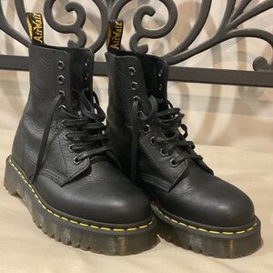 Dr. Martens Black Leather Combat Boots